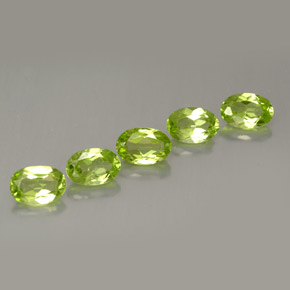캐럿 천연 생기 있는 그린 페리도트 보석, 타원형 컷, 6×4.2 mm, VS