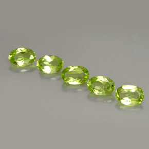 캐럿 천연 생기 있는 그린 페리도트 보석, 타원형 컷, 6×4.2 mm, VS