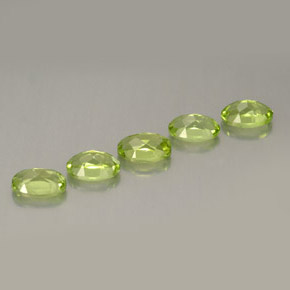 캐럿 천연 생기 있는 그린 페리도트 보석, 타원형 컷, 6×4.2 mm, VS
