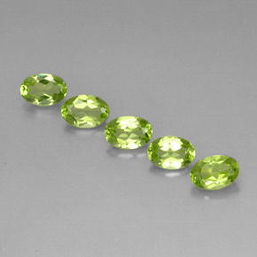 캐럿 천연 생기 있는 그린 페리도트 보석, 타원형 컷, 6.2×4.2 mm, VS