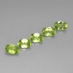 캐럿 천연 생기 있는 그린 페리도트 보석, 타원형 컷, 6.2×4.2 mm, VS