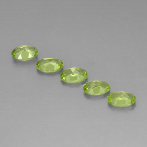 캐럿 천연 생기 있는 그린 페리도트 보석, 타원형 컷, 6.2×4.2 mm, VS