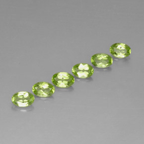 캐럿 천연 생기 있는 그린 페리도트 보석, 타원형 컷, 6×4 mm, VS
