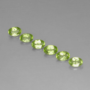 캐럿 천연 생기 있는 그린 페리도트 보석, 타원형 컷, 6×4 mm, VS