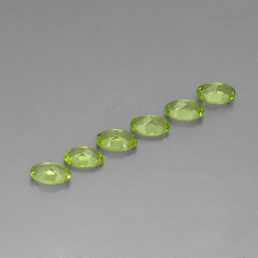 캐럿 천연 생기 있는 그린 페리도트 보석, 타원형 컷, 6×4 mm, VS