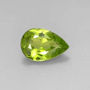 2.85캐럿 천연 생기 있는 그린 페리도트, 배 모양, 11.9×8 mm, VVS-VS