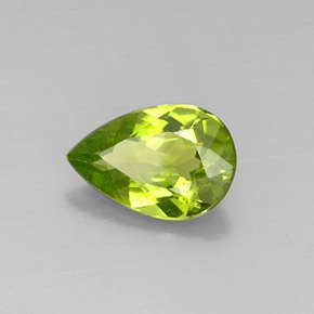 2.85캐럿 천연 생기 있는 그린 페리도트, 배 모양, 11.9×8 mm, VVS-VS