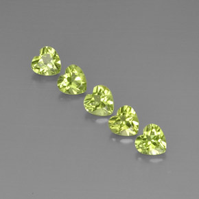 캐럿 천연 생기 있는 그린 페리도트 보석, 하트 모양, 5.2×5.1 mm, VS