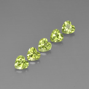 캐럿 천연 생기 있는 그린 페리도트 보석, 하트 모양, 5.2×5.1 mm, VS