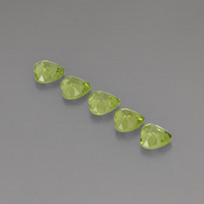 캐럿 천연 생기 있는 그린 페리도트 보석, 하트 모양, 5.2×5.1 mm, VS