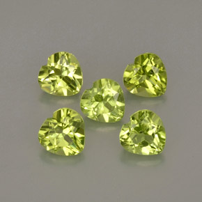 캐럿 천연 생기 있는 그린 페리도트 보석, 하트 모양, 4.9×4.9 mm, VS