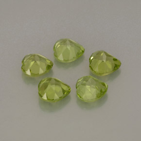 캐럿 천연 생기 있는 그린 페리도트 보석, 하트 모양, 4.9×4.9 mm, VS
