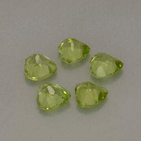 캐럿 천연 생기 있는 그린 페리도트 보석, 하트 모양, 5×5 mm, VS