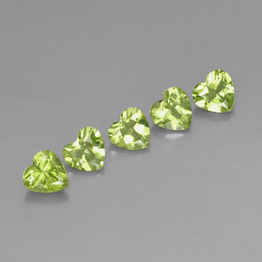캐럿 천연 생기 있는 그린 페리도트 보석, 하트 모양, 5.1×5 mm, VS