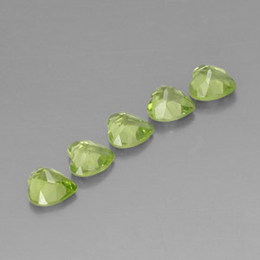 캐럿 천연 생기 있는 그린 페리도트 보석, 하트 모양, 5.1×5 mm, VS