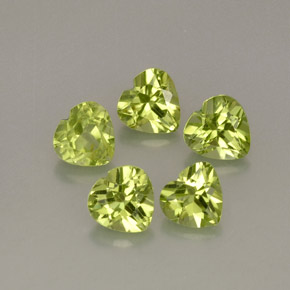 캐럿 천연 생기 있는 그린 페리도트 보석, 하트 모양, 5×4.9 mm, VS