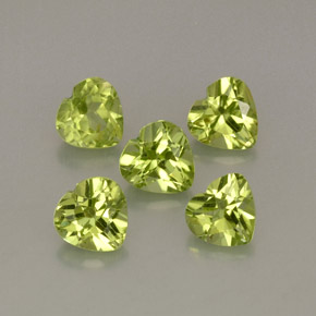 캐럿 천연 생기 있는 그린 페리도트 보석, 하트 모양, 5×4.9 mm, VS