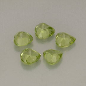 캐럿 천연 생기 있는 그린 페리도트 보석, 하트 모양, 5×4.9 mm, VS