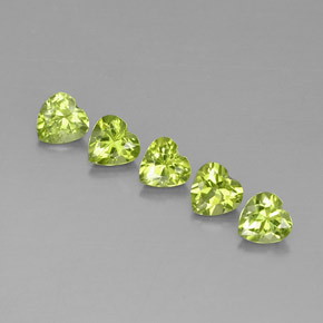캐럿 천연 생기 있는 그린 페리도트 보석, 하트 모양, 5.1×5 mm, VS