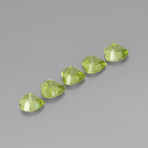 캐럿 천연 생기 있는 그린 페리도트 보석, 하트 모양, 5.1×5 mm, VS