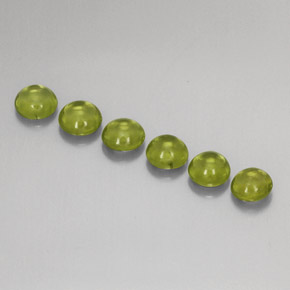 캐럿 천연 생기 있는 그린 페리도트 보석, 라운드 컷, 4.76 mm, 투명한