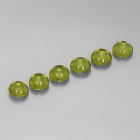 캐럿 천연 생기 있는 그린 페리도트 보석, 라운드 컷, 4.76 mm, 투명한