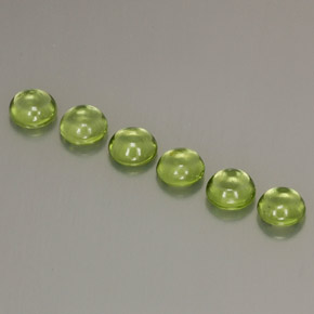 캐럿 천연 생기 있는 그린 페리도트 보석, 라운드 컷, 4.78 mm, 투명한
