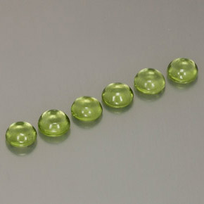 캐럿 천연 생기 있는 그린 페리도트 보석, 라운드 컷, 4.78 mm, 투명한