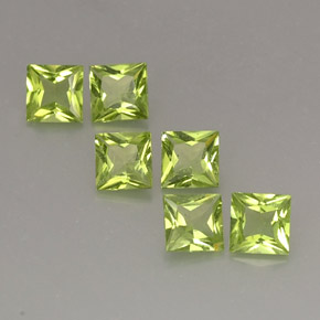 캐럿 천연 생기 있는 그린 페리도트 보석, 스퀘어, 5.1×5 mm, VS