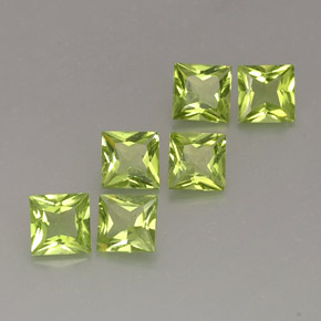 캐럿 천연 생기 있는 그린 페리도트 보석, 스퀘어, 5.1×5 mm, VS