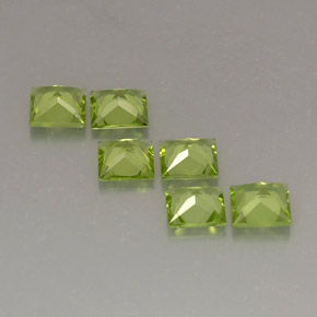 캐럿 천연 생기 있는 그린 페리도트 보석, 스퀘어, 5.1×5 mm, VS
