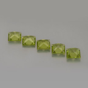 캐럿 천연 생기 있는 그린 페리도트 보석, 스퀘어, 5×5 mm, VS