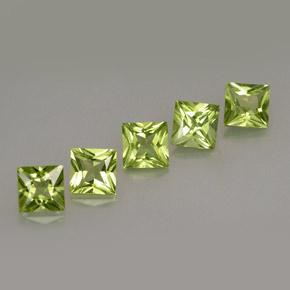 캐럿 천연 생기 있는 그린 페리도트 보석, 스퀘어, 5.1×5 mm, VS