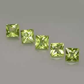 캐럿 천연 생기 있는 그린 페리도트 보석, 스퀘어, 5.1×5 mm, VS