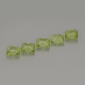 캐럿 천연 생기 있는 그린 페리도트 보석, 스퀘어, 5.1×5 mm, VS