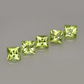 캐럿 천연 생기 있는 그린 페리도트 보석, 스퀘어, 5×4.9 mm, VS