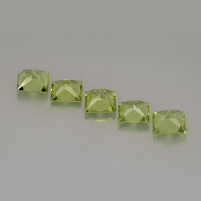 캐럿 천연 생기 있는 그린 페리도트 보석, 스퀘어, 5×4.9 mm, VS