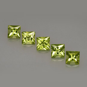 캐럿 천연 생기 있는 그린 페리도트 보석, 스퀘어, 5.1×4.9 mm, VS