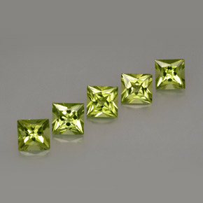캐럿 천연 생기 있는 그린 페리도트 보석, 스퀘어, 5.1×4.9 mm, VS