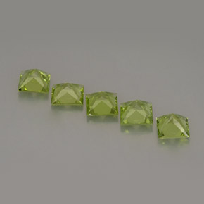 캐럿 천연 생기 있는 그린 페리도트 보석, 스퀘어, 5.1×4.9 mm, VS