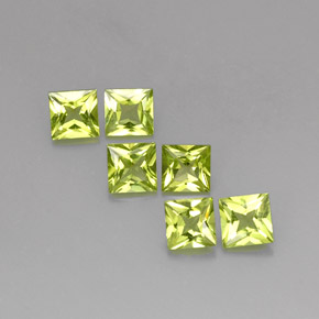캐럿 천연 생기 있는 그린 페리도트 보석, 스퀘어, 5.2×5.1 mm, VS