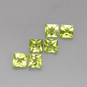 캐럿 천연 생기 있는 그린 페리도트 보석, 스퀘어, 5.2×5.1 mm, VS