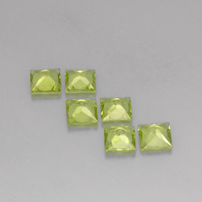 캐럿 천연 생기 있는 그린 페리도트 보석, 스퀘어, 5.2×5.1 mm, VS