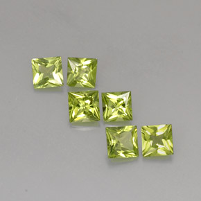 캐럿 천연 생기 있는 그린 페리도트 보석, 스퀘어, 5×5 mm, VS