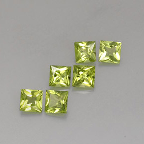 캐럿 천연 생기 있는 그린 페리도트 보석, 스퀘어, 5×5 mm, VS