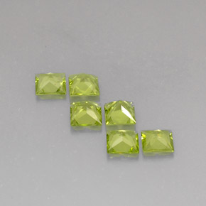 캐럿 천연 생기 있는 그린 페리도트 보석, 스퀘어, 5×5 mm, VS