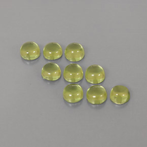 캐럿 천연 생기 있는 그린 페리도트 보석, 라운드 컷, 4.04 mm, 투명한