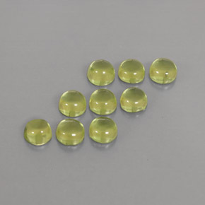 캐럿 천연 생기 있는 그린 페리도트 보석, 라운드 컷, 4.04 mm, 투명한