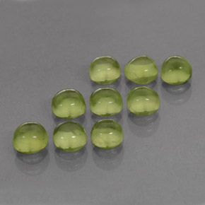 캐럿 천연 생기 있는 그린 페리도트 보석, 라운드 컷, 4.05 mm, 투명한