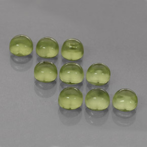캐럿 천연 생기 있는 그린 페리도트 보석, 라운드 컷, 4.08 mm, 투명한